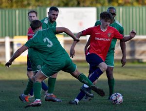 Action from Haughmond's 3-0 defeat to Wolverhampton Casuals