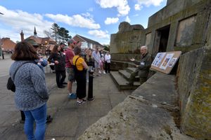 Rev Richard Hayes from The Friends of Lord Hill's Column welcoming people to the open day