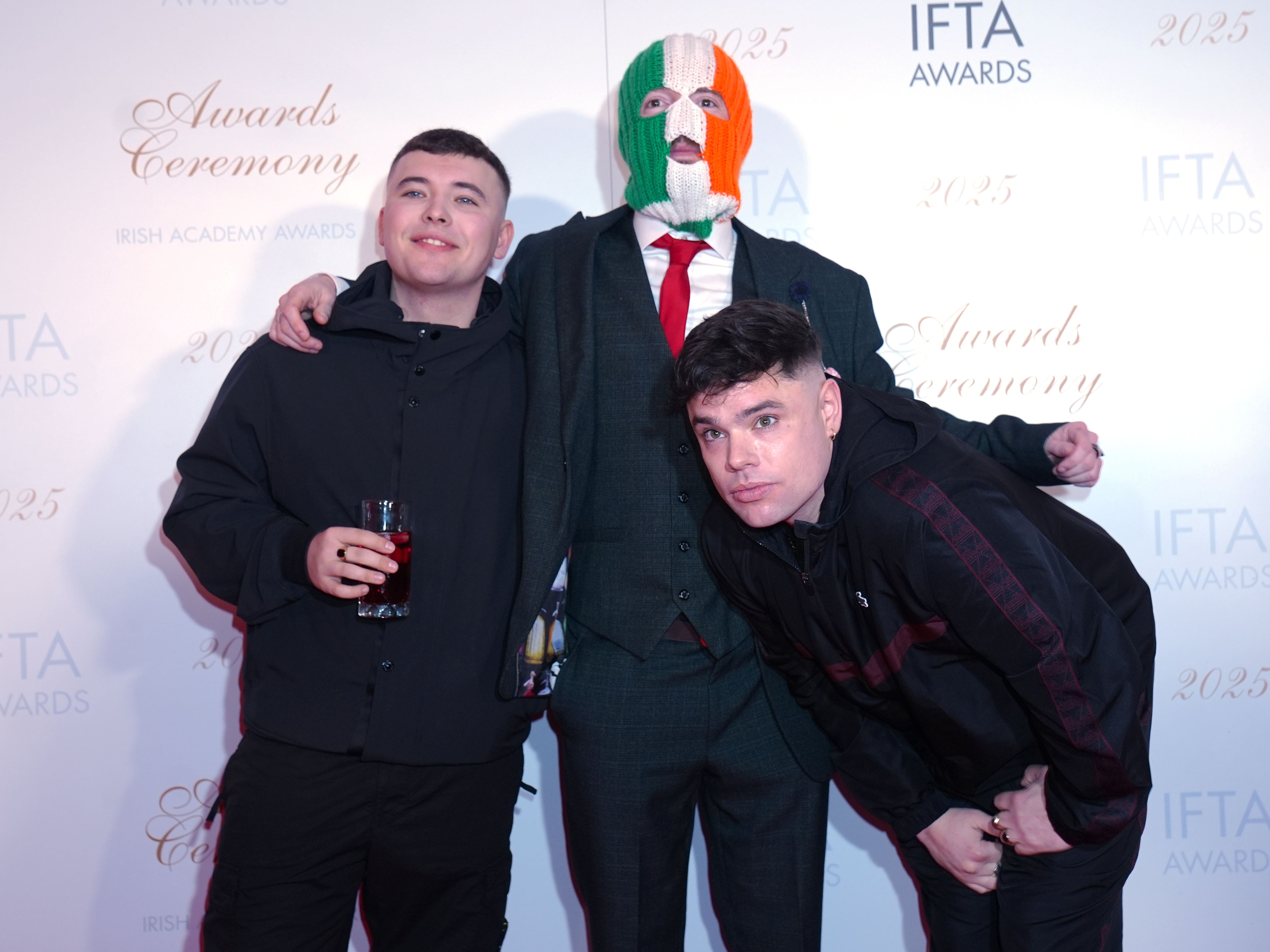Kneecap, Liam Og O Hannaigh (Mo Chara), JJ O’Dochartaigh (aDJ Provai) and Naoise O Caireallain (Moglai Bap)