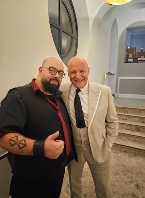 Alessandro Degiorgio, left, with celebrity cheft Aldo Zilli Picture: Osteria restaurant.