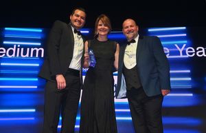 Medium Business of the Year Award presented by Joel Nixon of Higgs LLP to winners T C Morris