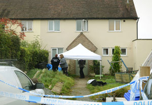 A police forensics tent was set up at the house in Wall Under Heywood near Church Stretton