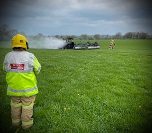 Pictures posted on Twitter by Jim Barker, Shropshire Fire and Rescue Service's Assistant Group Commander for Shropshire Rural West, show fire crews dealing with the incident. Picture: @SFRS_JimBarker