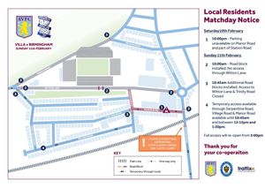 Fan information ahead of the game (Photo: AVFC)
