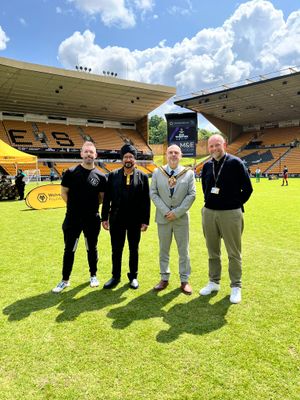 From left to right:

Tournament organiser, Sam Neath, MP for Wolverhampton West, Warinder Juss, Mayor of Wolverhampton, Craig Collingswood, and Director of Wolves Foundation, Will Clowes.