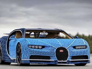 Supporting image for story: Lego creates full-size, driveable Bugatti Chiron replica