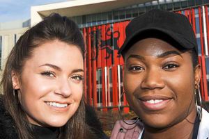 Zoe Hedge, left, from Bishop's Castle, and her singing partner Ebony Wilson, from Smethwick