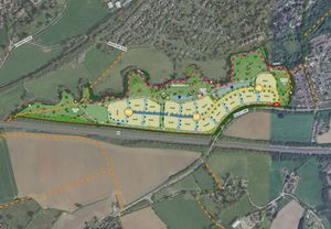 Bloor Homes has submitted a planning application for up to 210 homes off Pulley Lane, on the edge of Shrewsbury. Picture: Pegasus Group