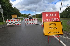 The latest phase of the roadworks on the A41 near Newport. Pictured is the Forton Roundabout. Photo: Tim Thursfield