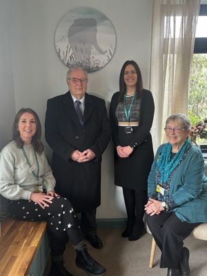 Jess Martindale - social worker, Kevin Morris, Tracie Harrison - Director of Income Generation at the charity, and Jeanette Whitford - Chair of Trustees.
