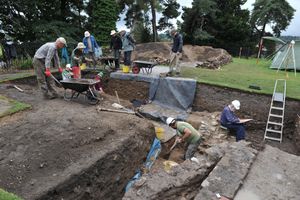 The dig underway at Oswestry Castle