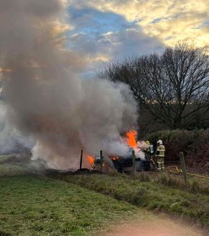 Firefighters from Shropshire and Herefordshire tackled the blaze. Picture: Tenbury Wells Fire Station