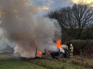 Supporting image for story: Shropshire and Herefordshire fire crews tackle tractor blaze