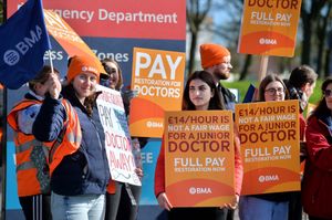 The BMA picket outside New Cross Hospital