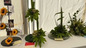 Prize winners entries in the floral art section