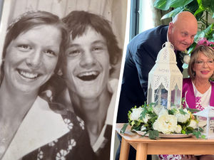 Supporting image for story: Childhood sweethearts born 50 yards apart finally tie the knot - 49 years after they started dating