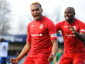 Supporting image for story: Marcus Dinanga thirsty for even more Telford goals
