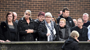 Friends and family of Ken Harris gathered outside the West End Club in Merridale before his funeral. The 80 year old died in February.