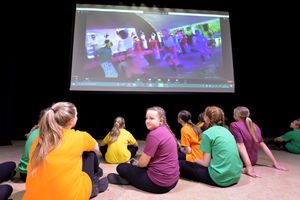 Pupils from Thorns Collegiate Academy watch the presentation