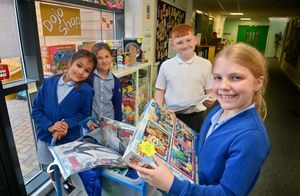 Pupils can visit the 'Dojo Shop' and purchase rewards. Pictured (left to right) is Zanaiah 7, Blanka 8, Leon 8 and Bethany 9