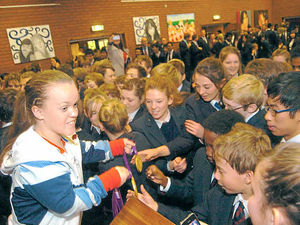 Supporting image for story: Golden girl Ellie Simmonds a hit at Oswestry School pool opening