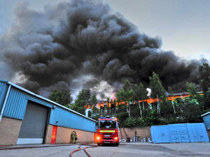 Supporting image for story: Huge blaze at Kidderminster recycling plant