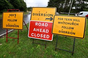 The latest phase of the roadworks on the A41 near Newport. Pictured is the Forton Roundabout. Photo: Tim Thursfield