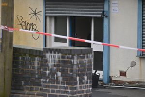 The cordon was still in place around the site