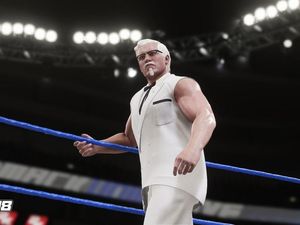 Supporting image for story: KFC’s Colonel Sanders is an actual playable character in WWE 2K18