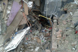 The hole where the woman had been trapped