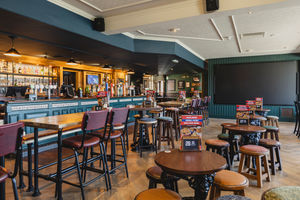 The set up allows for people to see the screen from anywhere in the pub