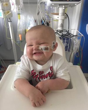 Little Phoebe Ashfield in an appeal on her mother's Facebook