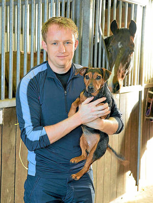 With dog Bonnie and Best Director in background