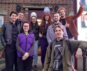 l to r: Emelian Danila, Bohadan Ilnytskyi, Gina Wright, Tess Anderson, Ursula Coe, Ehor Podkolzin, George Weir, and Nikita Lukinov