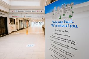 New social distancing measures outside across Shrewsbury ahead of the shops reopening on Monday