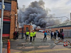 Onlookers were at the scene along with ten fire crews