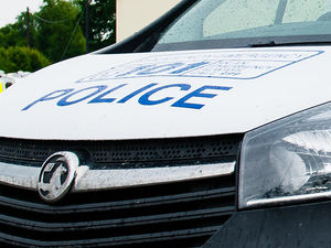 Supporting image for story: Overturned car blocks Shrewsbury road