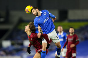 Fabio Silva of Wolverhampton Wanderers and Adam Lallana of Brighton & Hove Albion (AMA)