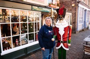 The Little Christmas Shop in Ironbridge has moved up the road and now offers a cafe. In Picture L>R: Kim Warren.