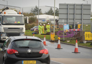 A lane has been closed