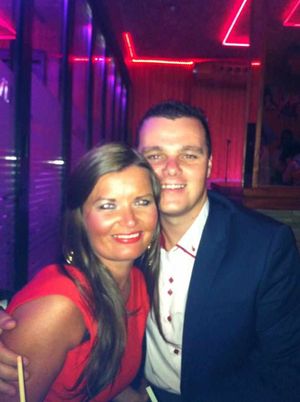 Love is in the air – out for the night with his other half