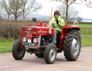 John Banks from Sheriffhales on his MF 135 was the last tractor in the convoy.