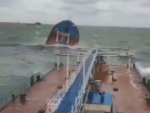 Supporting image for story: One crew member dead after two Russian oil tankers damaged in storm