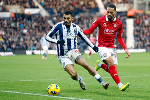 Karlan Grant hit the woodwork with the last kick (Photo by Adam Fradgley/West Bromwich Albion FC via Getty Images)