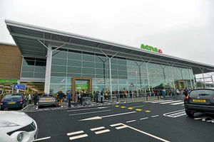 More than 200 shoppers queued up for the opening of the new £4 million Asda superstor in Telford this morning