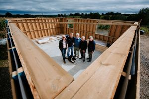 Building their shed back in September last year
