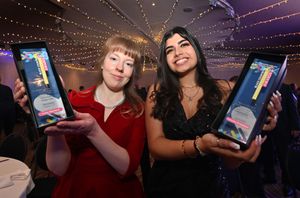 Black Country Apprenticeship Awards 2025 at the Copthorne Hotel in Brierley Hill. Award winners Lucy Barford of Wolverhampton Council and Natasha Parbhakar (School of Coding & AI)