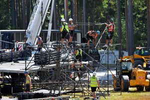 Stage being set up ahead of Forest Live this weekend