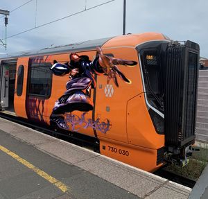 The awesome artwork was painted on the side of a West Midlands Railway train. 