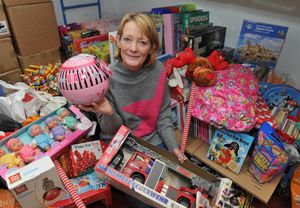 Sally Johnson, of The Harry Johnson Trust, will be handing out gifts to children being treated for cancer